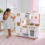 Bucatarie Moderna Alba de joaca pentru copii cu Accesorrii Incluse - Bucatarie Modern White and Gold din lemn de la Kidkraft Bucatarie Moderna Alba de joaca pentru copii cu Accesorrii Incluse - Bucatarie Modern White and Gold din lemn de la Kidkraft
